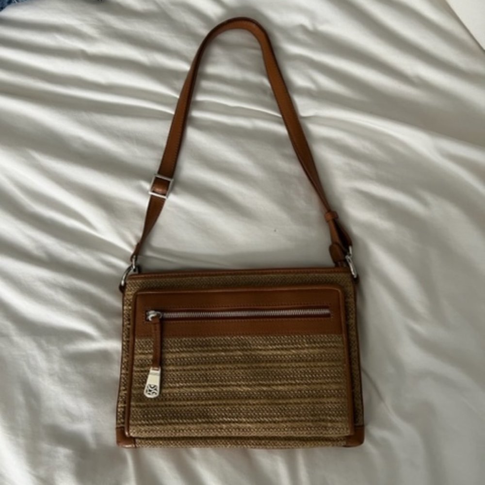 NWOT Brighton Brooklyn Organizer Straw Crossbody